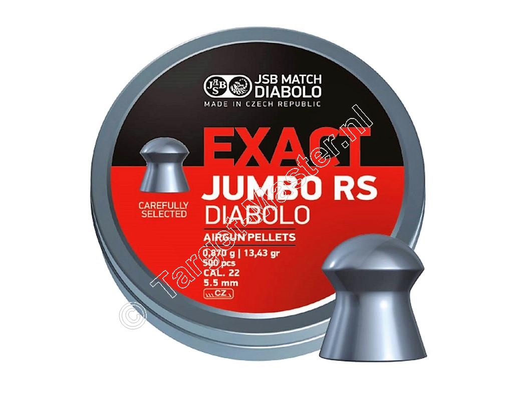 JSB Exact Jumbo RS 5.50mm Airgun Pellets tin of 500